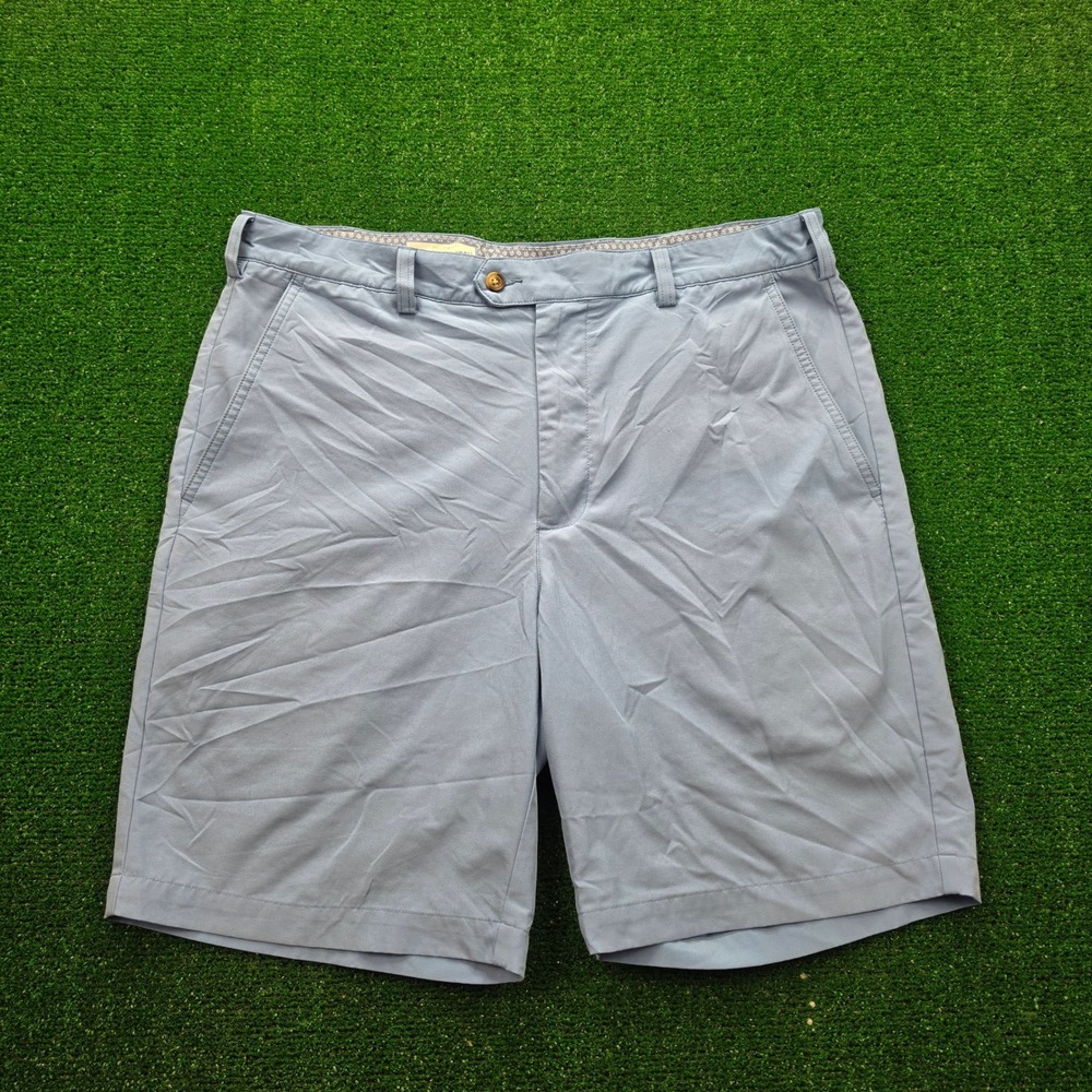 Donald Ross Sportswear Performance Golf Shorts Mens 36 Sky Blue Thistle Stretch